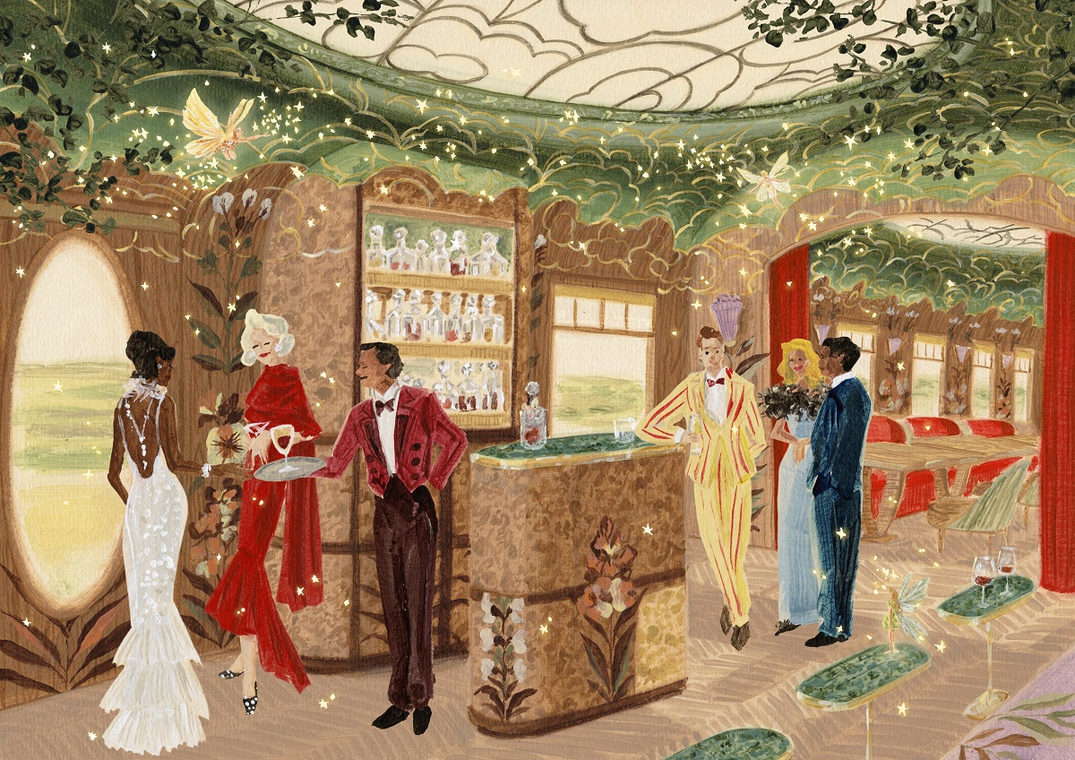 artist drawing of British Pullman_Celia Carriage