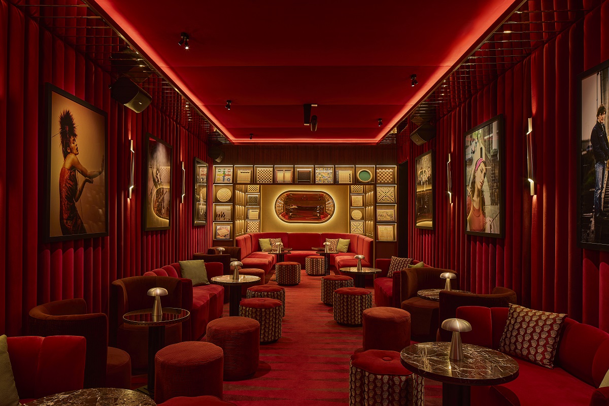 colour drenched in red - the games room in Keli Madrid