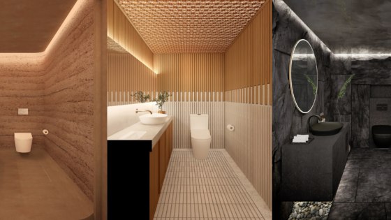 a selection of three bathroom sets in the TOTO Clerkenwell showroom