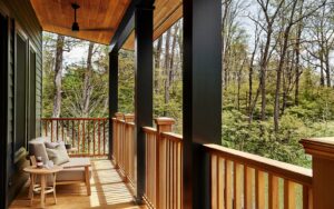 wooden verandah at Troutbeck Cottages