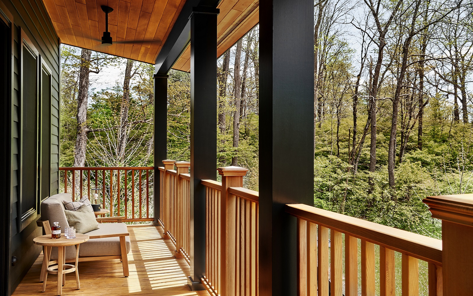wooden verandah at Troutbeck Cottages