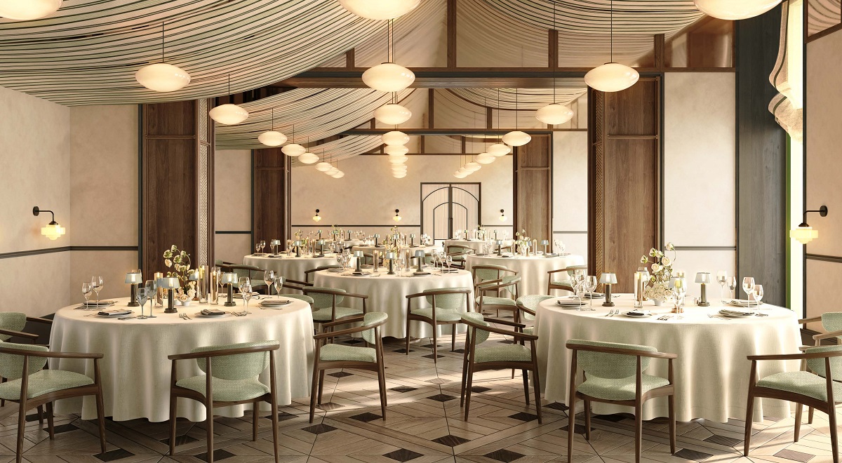 tented roof in hotel dining and Function room