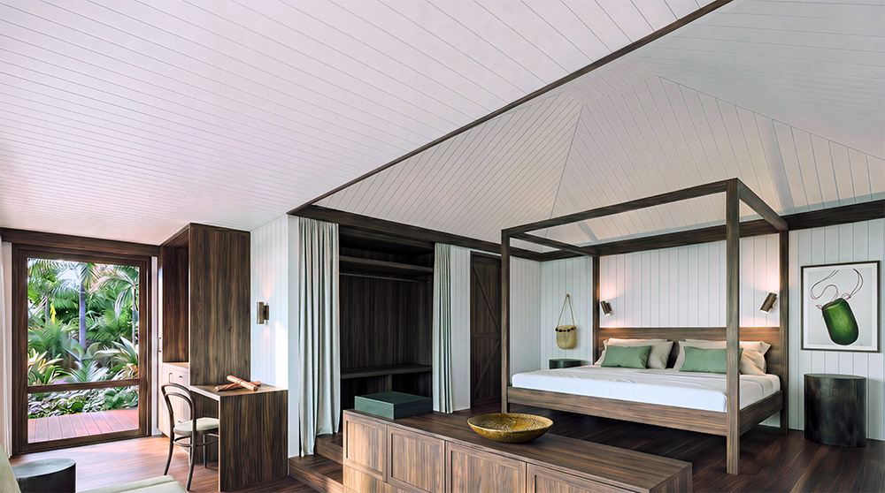 guestroom with four poster bed Ever-Bloomfield-Queenslander-Interior-web