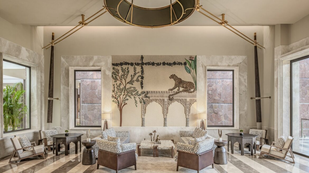 The JW Marriott Ranthambore Resort & Spa features 127 accommodations, including private villas, and is located near Ranthambore National Park