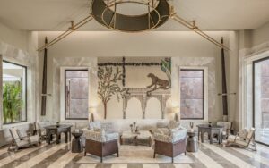 The JW Marriott Ranthambore Resort & Spa features 127 accommodations, including private villas, and is located near Ranthambore National Park