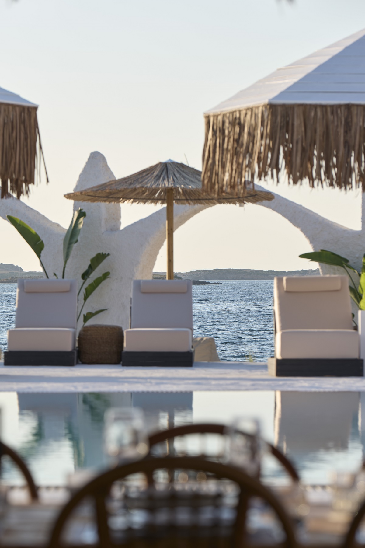 pool and parosol detail at Pounda Resort Paros,