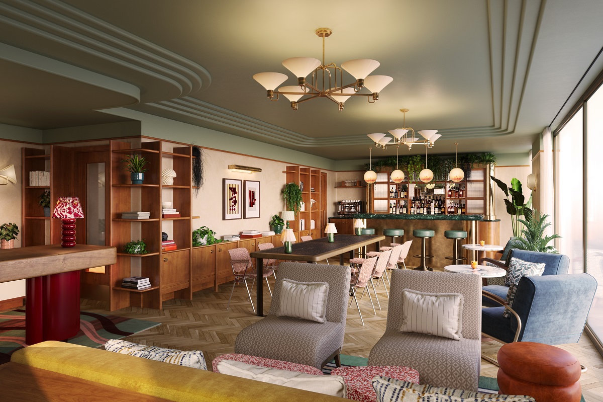 seating and bar and workspace in The July - London Victoria__Reception