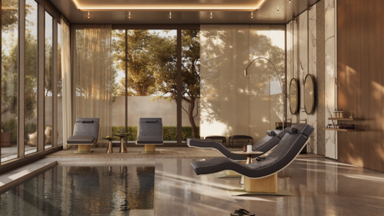 harmony lounge by Lemi next to indoor spa pool
