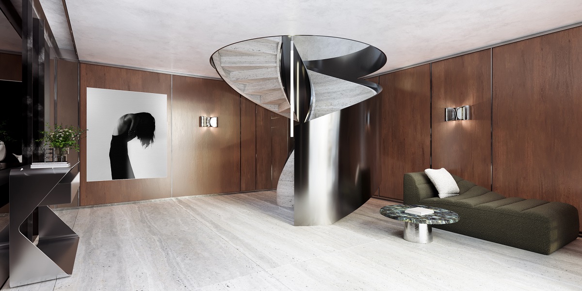 metal spiral staircase in Lisbon