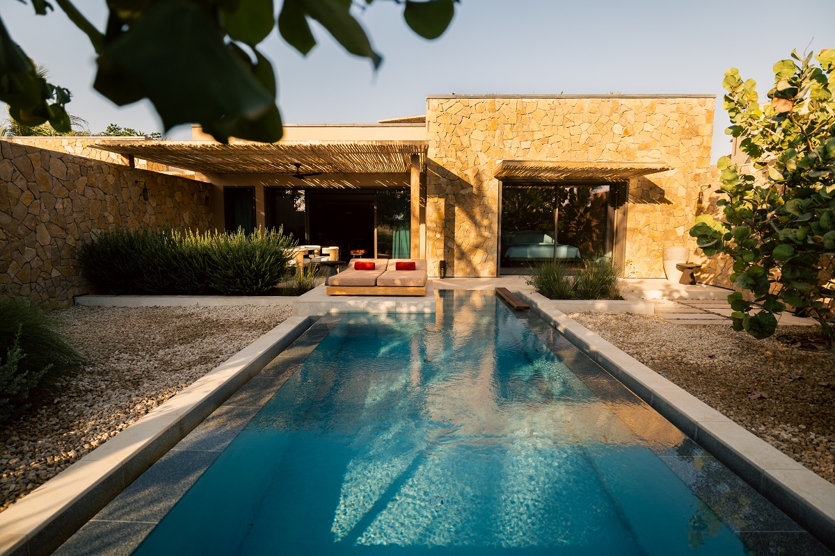 stone bungalow guestsuite with private pool
