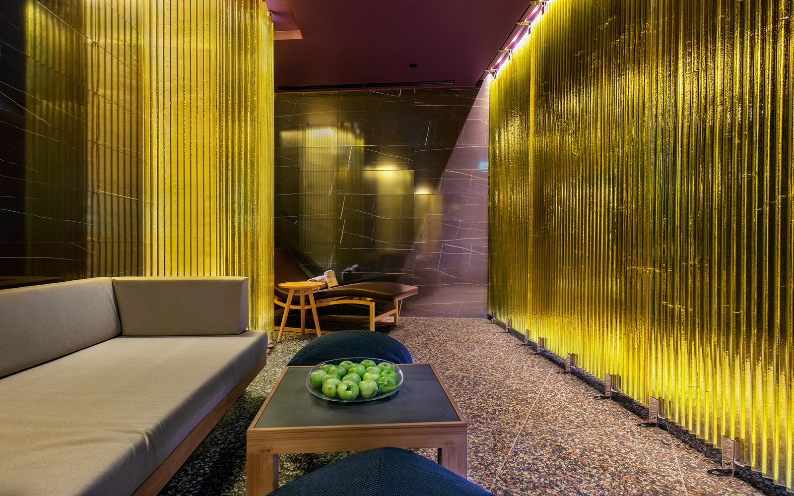 glass panels by Bokart As part of the refurbishment of the wellness area at Vitality Hotel Punta