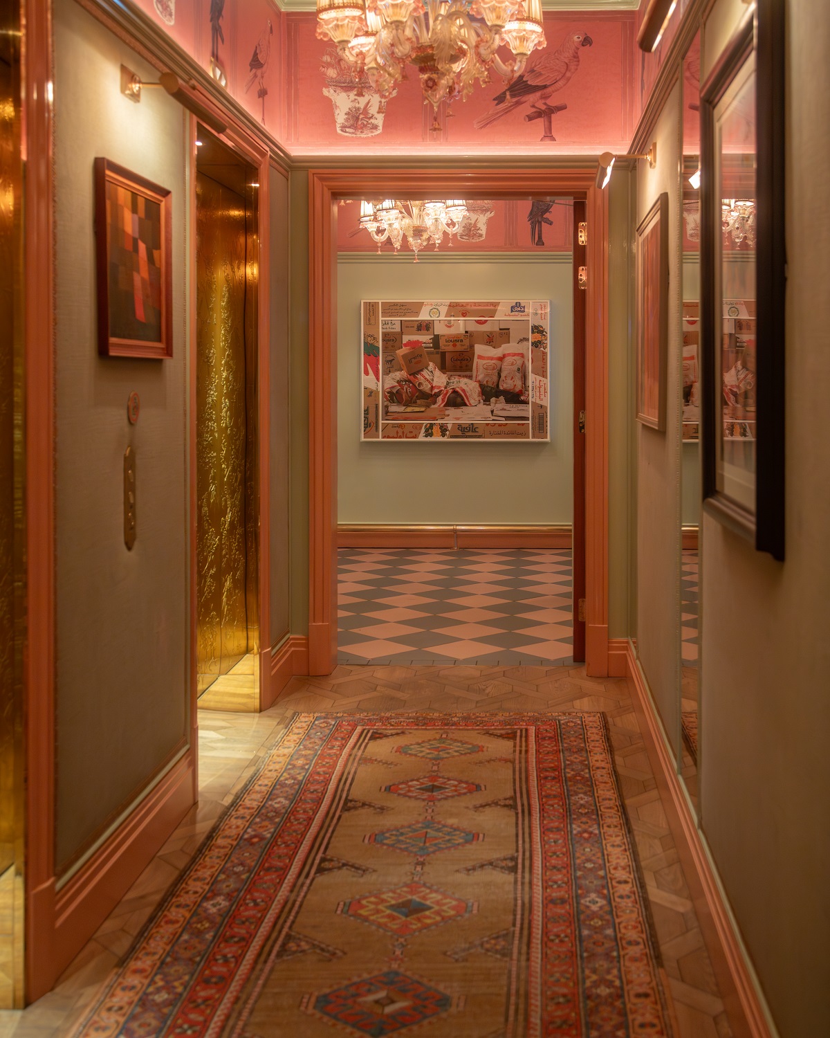 Hassan Hajjaj art in corridor of Broadwick Soho