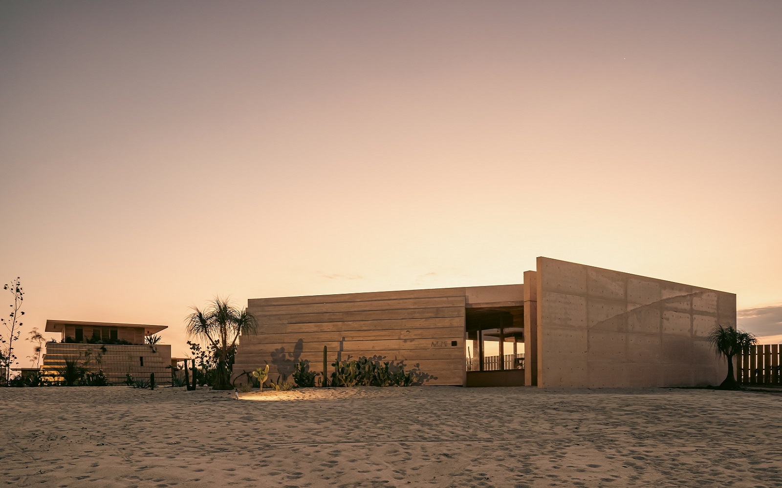 wellness studio in mexico at sunset