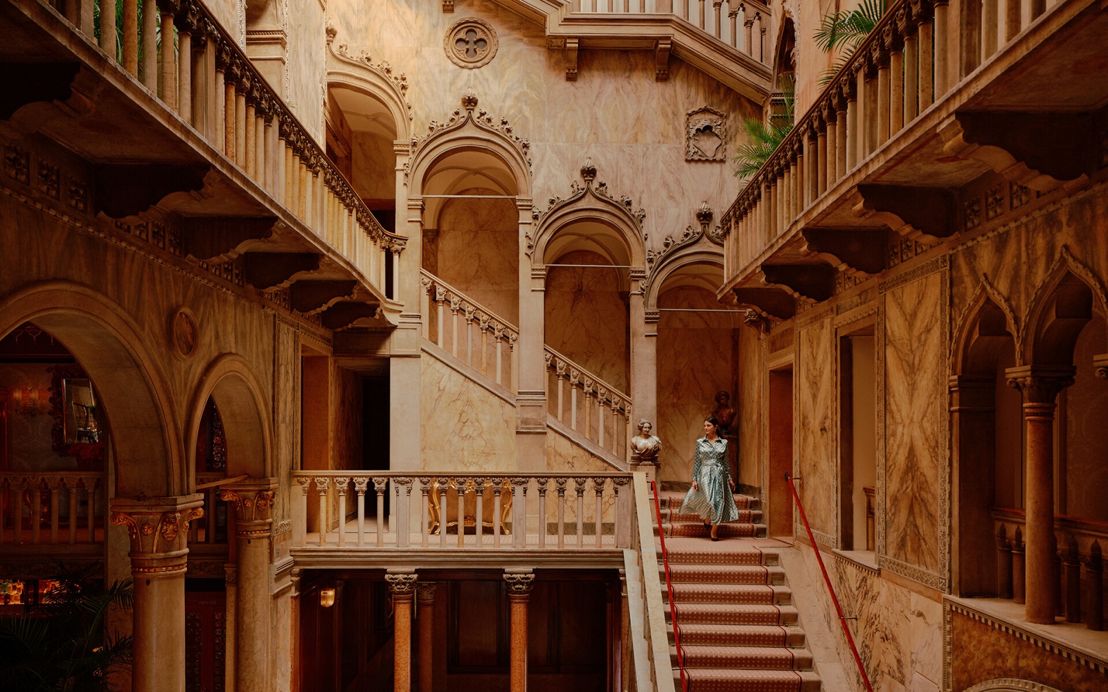 grand period staircase in Danieli, Venezia, A Four Seasons Hotel - reimaged and reopened