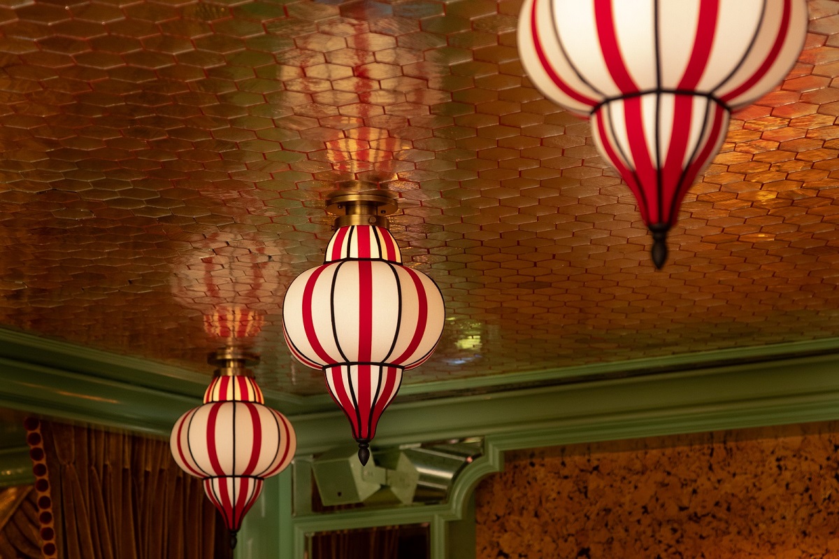 red and white ceiling lanterns El Fenn and Broadwick Soho