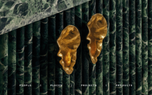 marble vanity surface with gold shell handles on the cover of SPACE design magazine issue 61