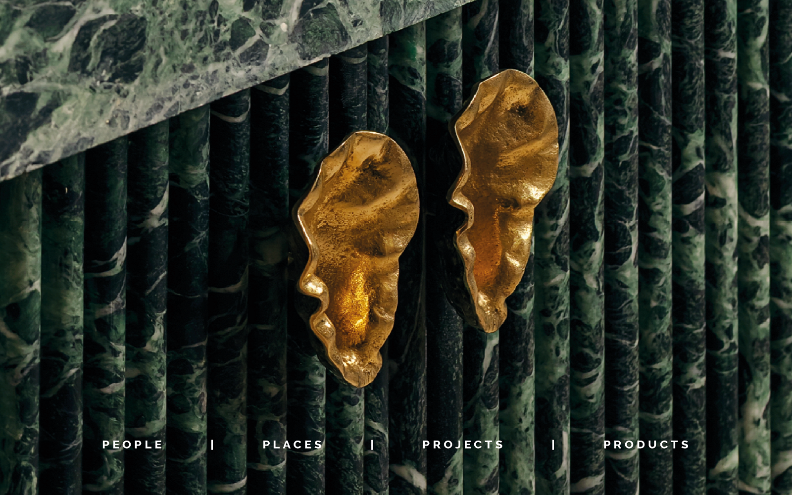 marble vanity surface with gold shell handles on the cover of SPACE design magazine issue 61