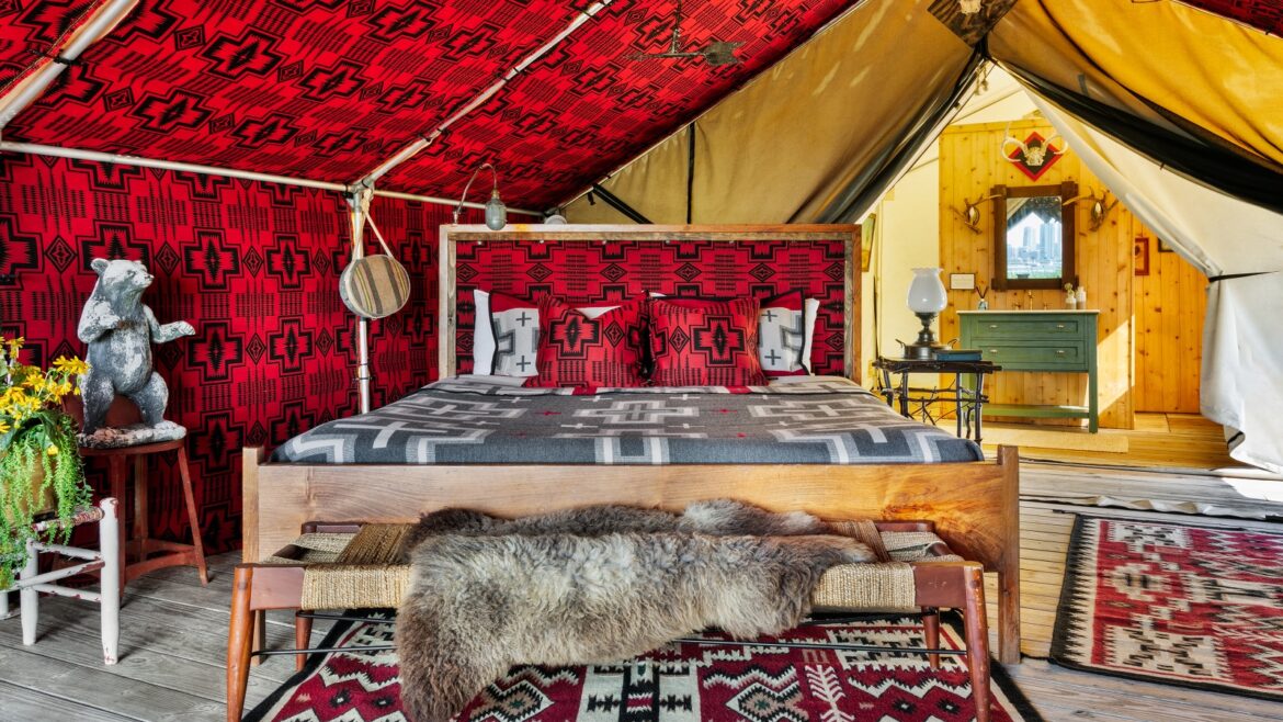 Urban Cowboy design for glamping tent