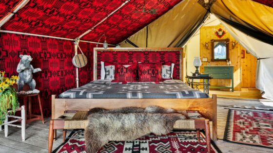 Urban Cowboy design for glamping tent