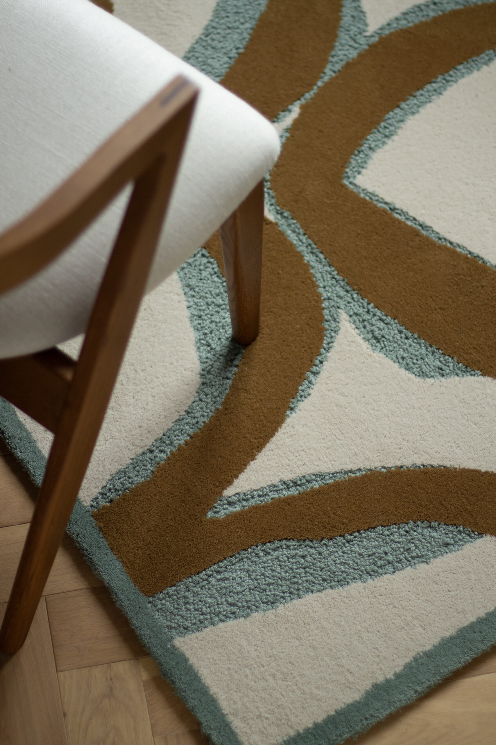 detail of Pebble Teal Rug 