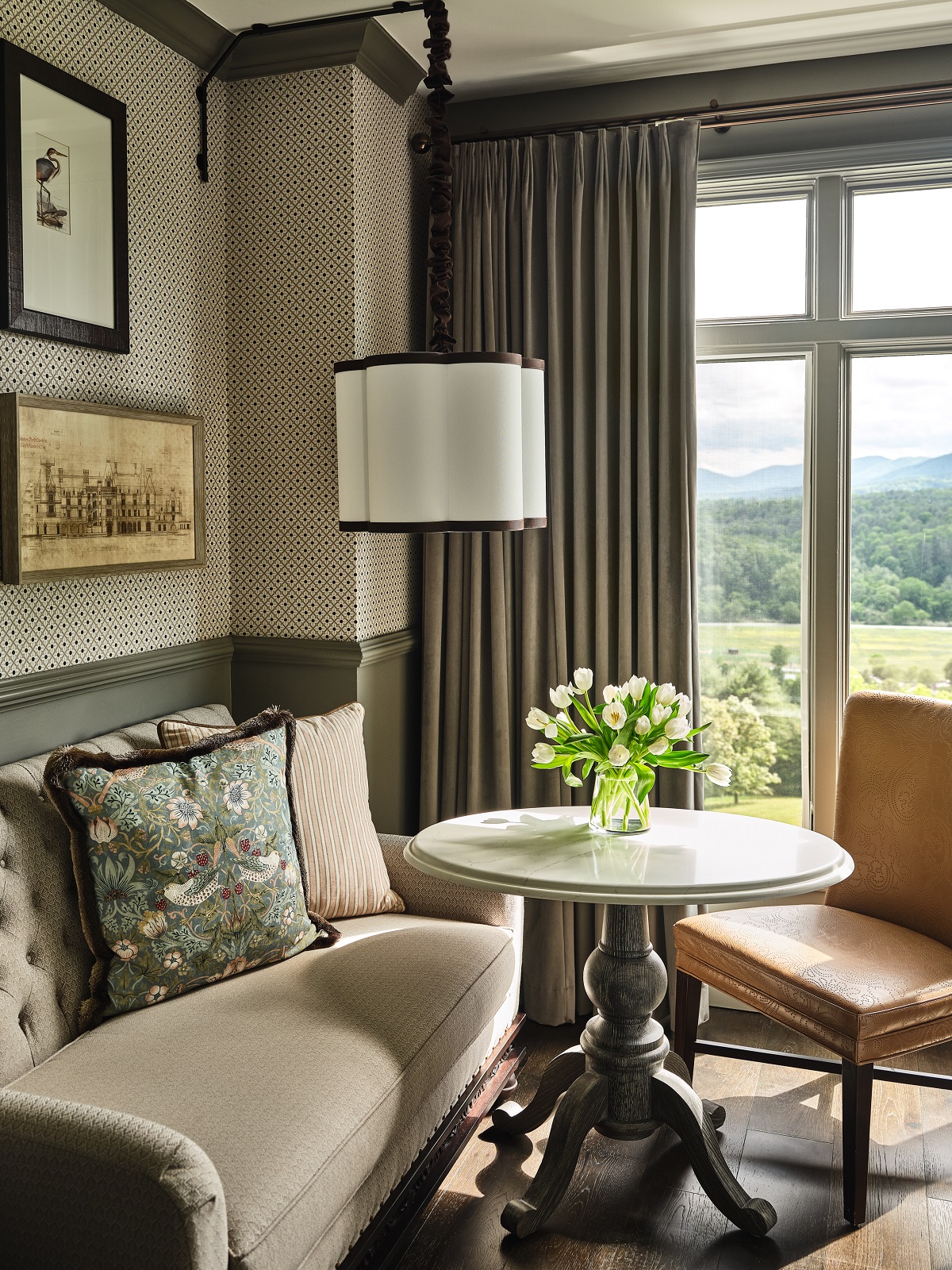 seating area in window of Biltmore guestroom