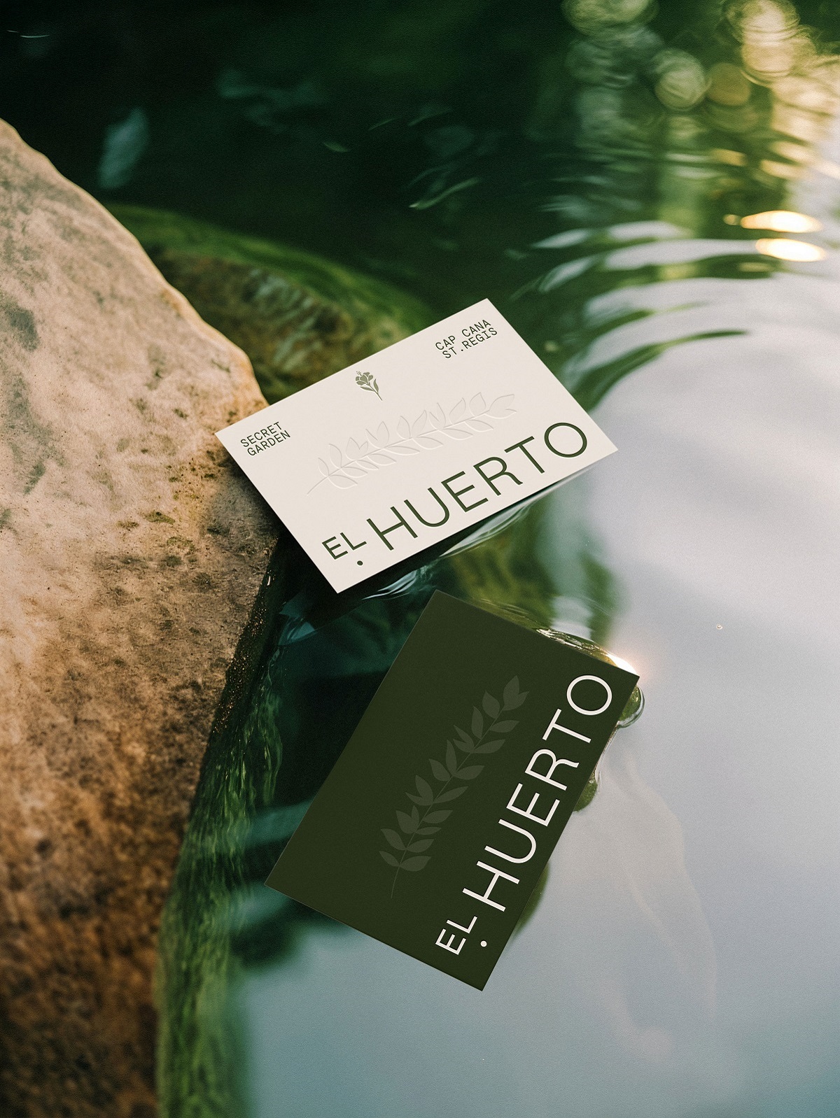 el huerto branding in pool of water
