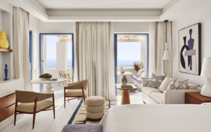 Four Seasons Mykonos - suite with view onto terrace and sea