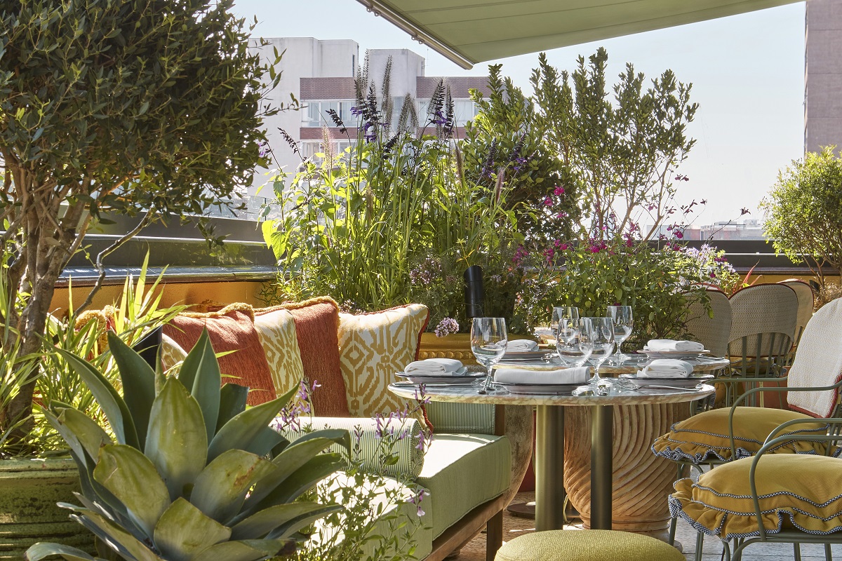 roof terrace with seating and plants Broadwick Soho