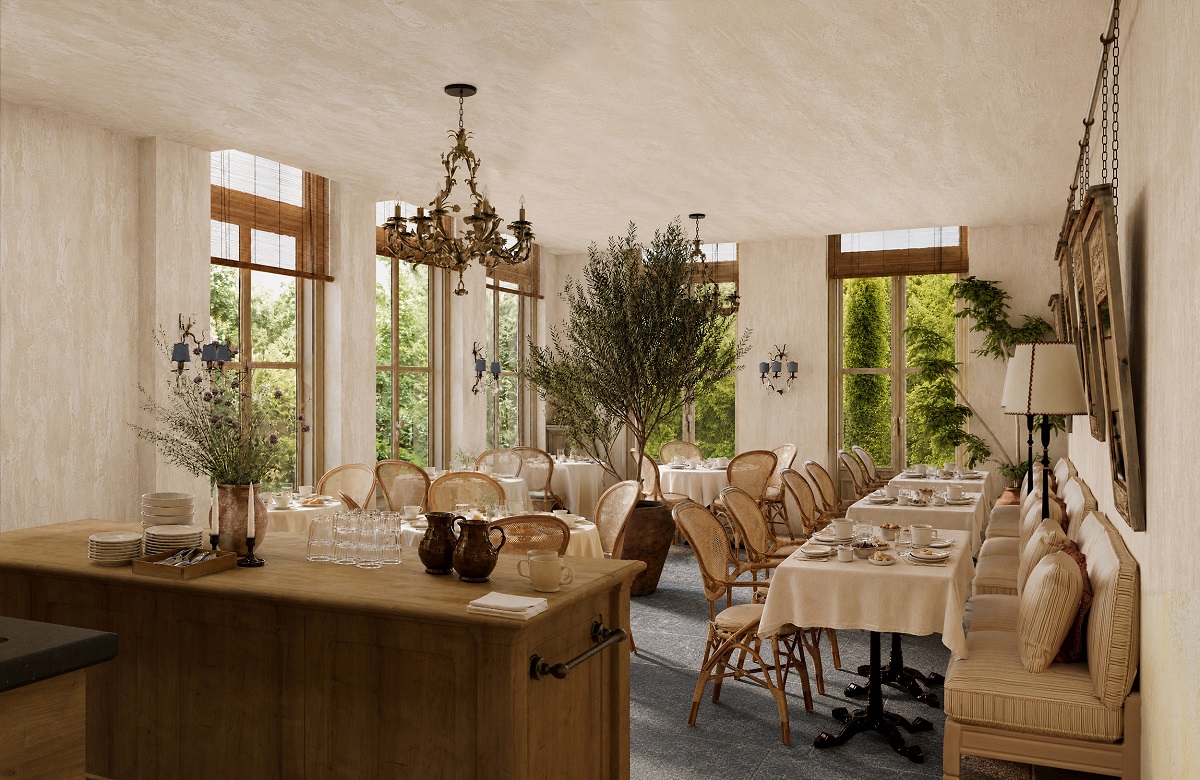 render of restaurant in Zetter amsterdam