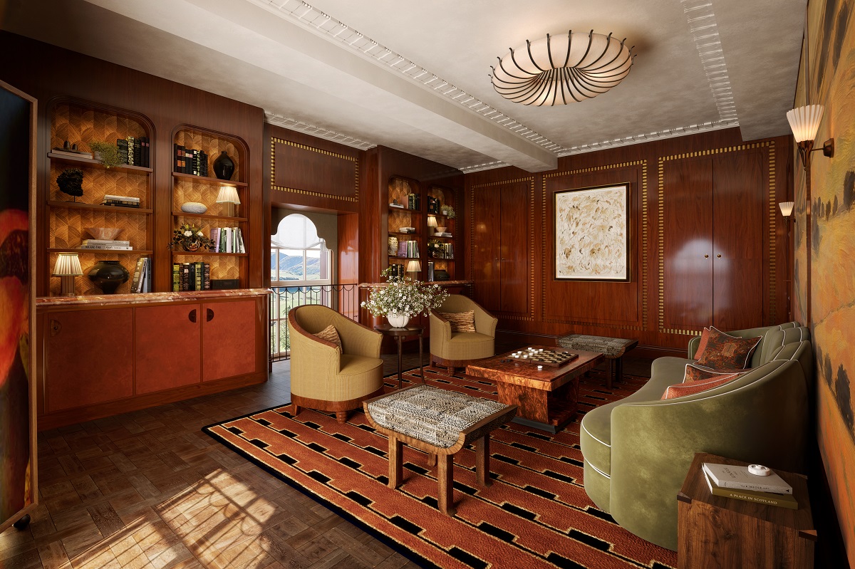 Living Room Render - art deco design features in living room of Gleneagles Tower
