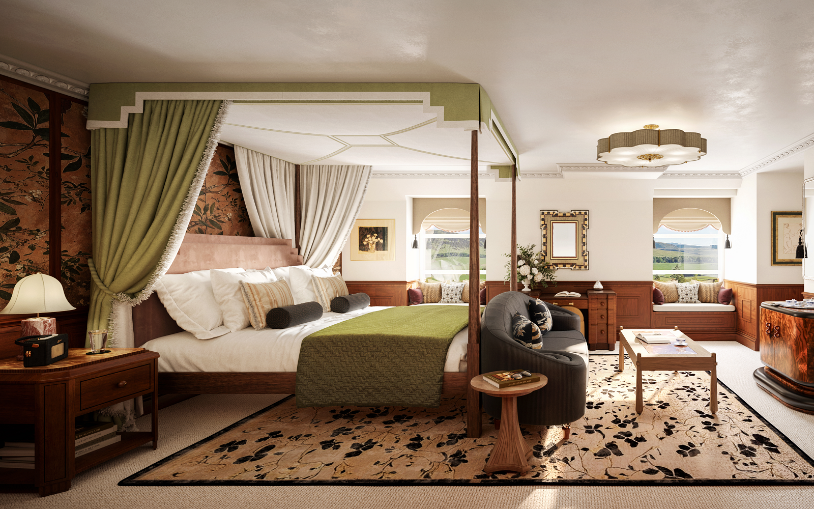 render of new tower residence bedroom at gleneagles
