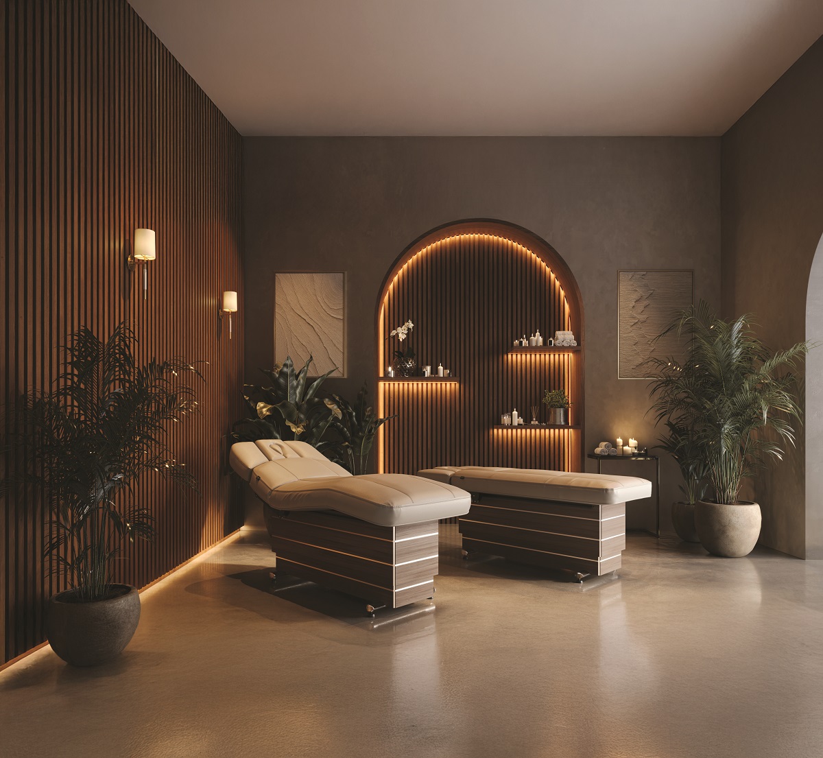 versus spa bed from Lemi n contemporary spa setting