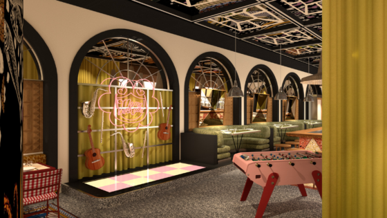 proposed restaurant space in Mama Shelter Porto from Ennismore