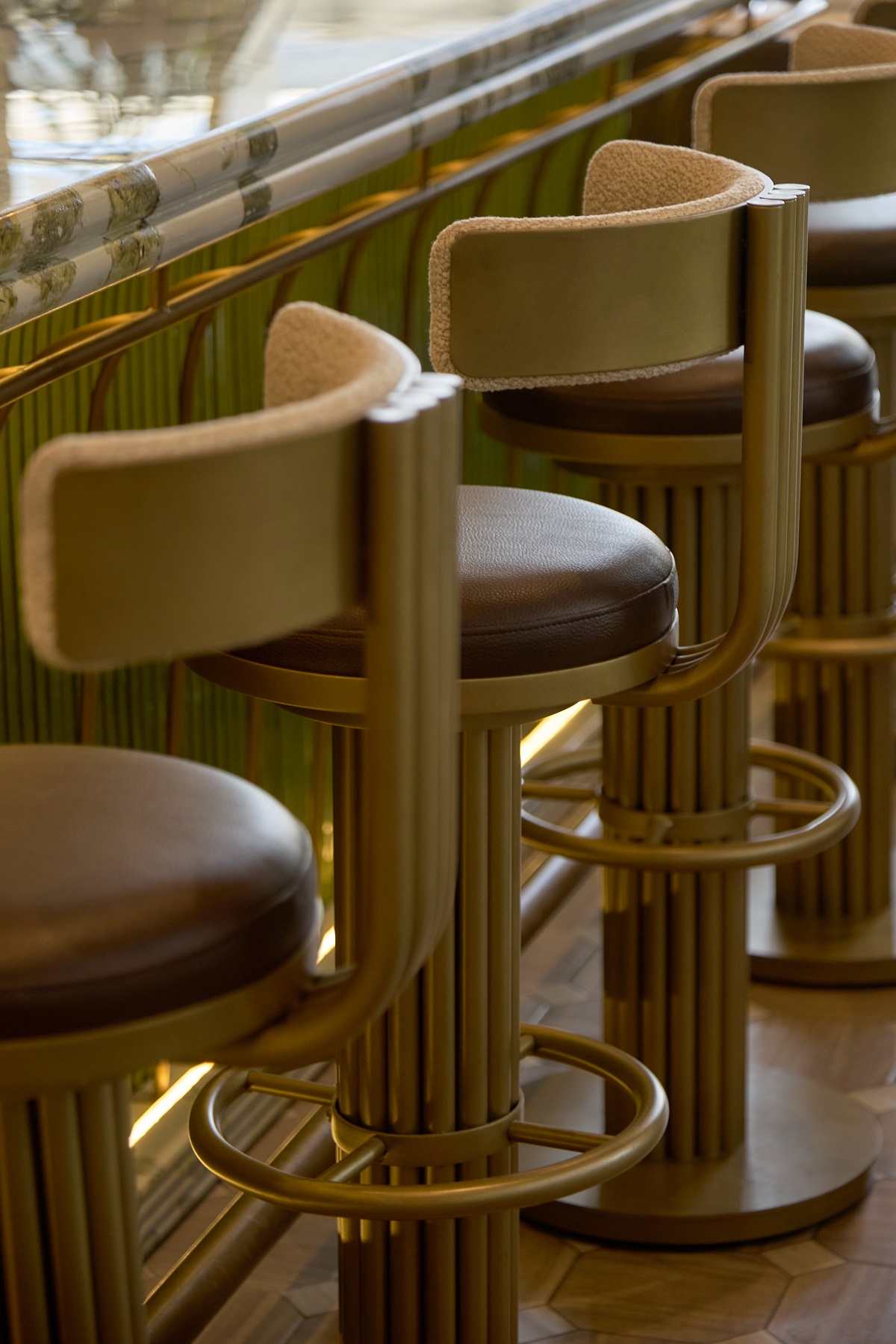 curved chair detail with art deco reference