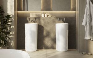 two freestanding basins from the Kerid Collection Victoria+Albert for House of Rohl