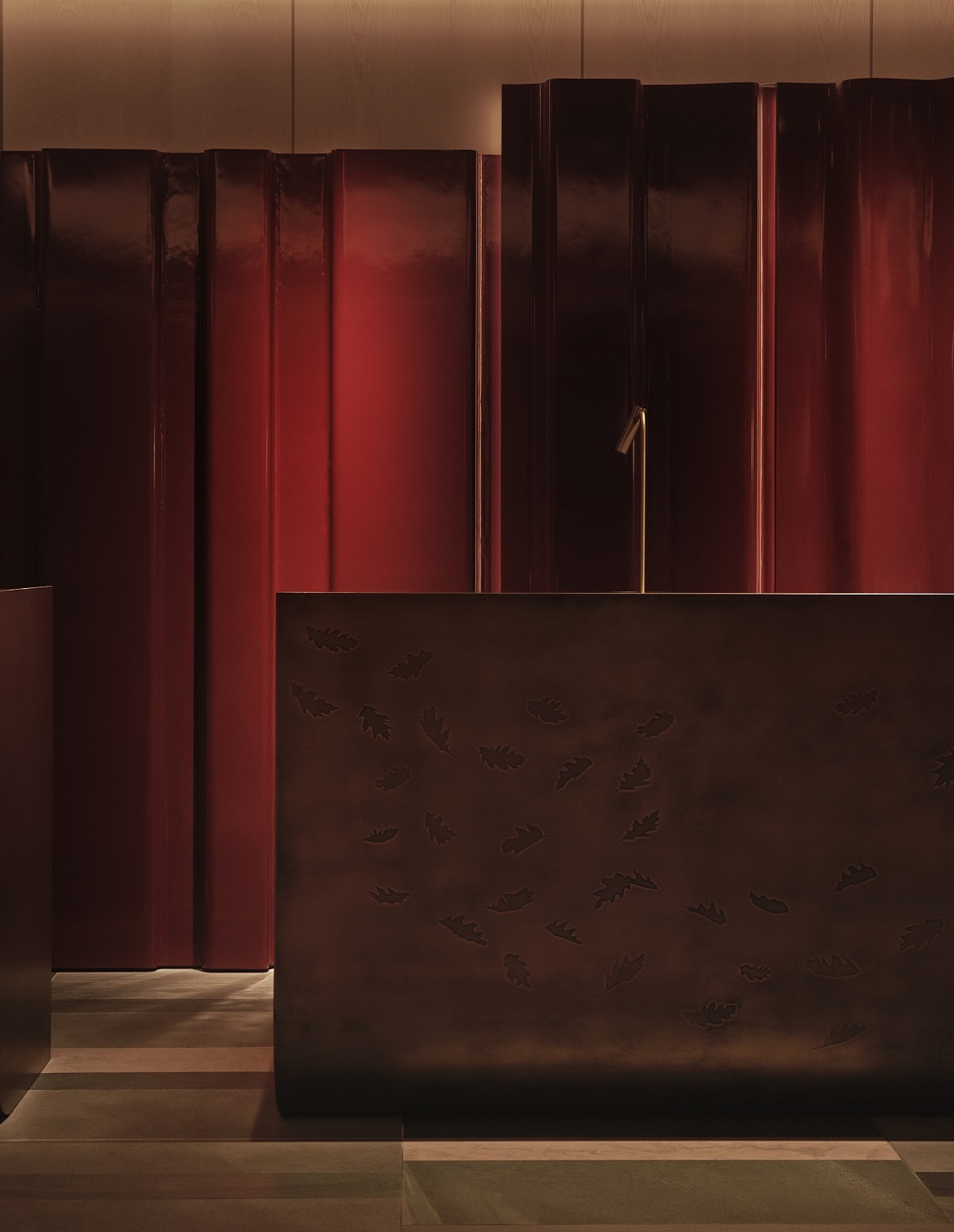 the reception desk designed by Conran and Partners in Taj St James