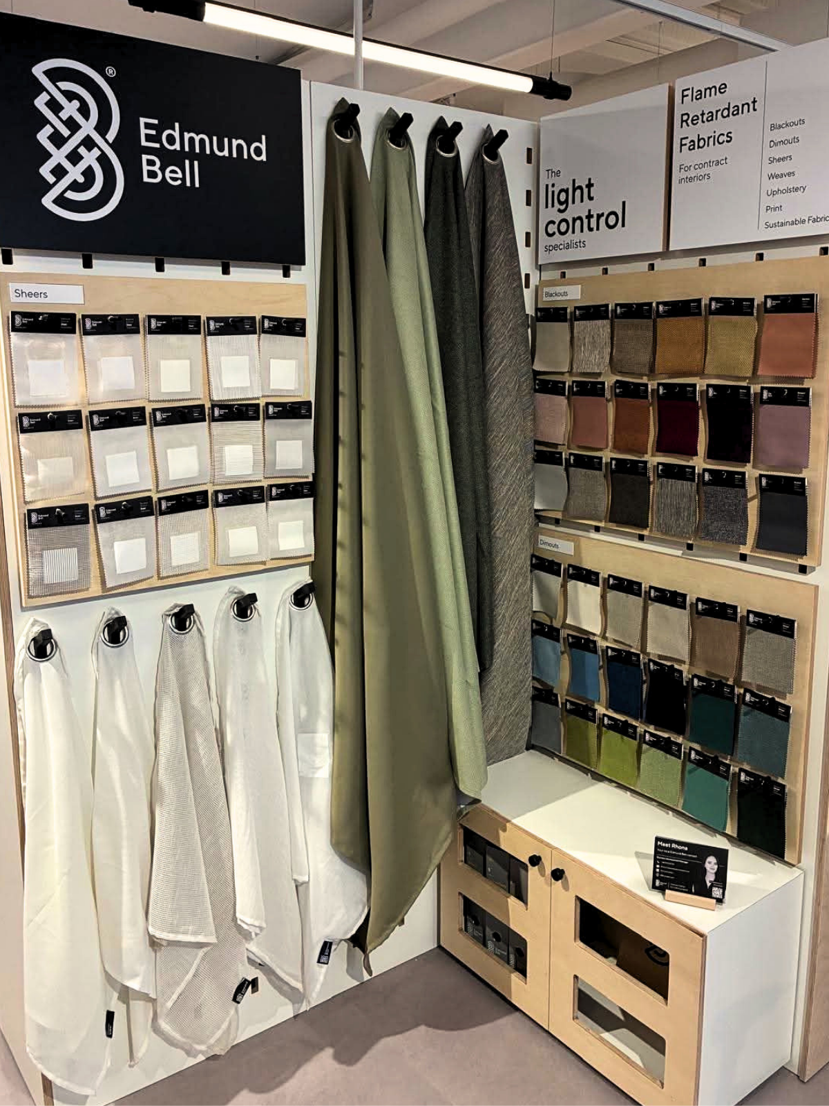 Edmund Bell fabric display in Material Source