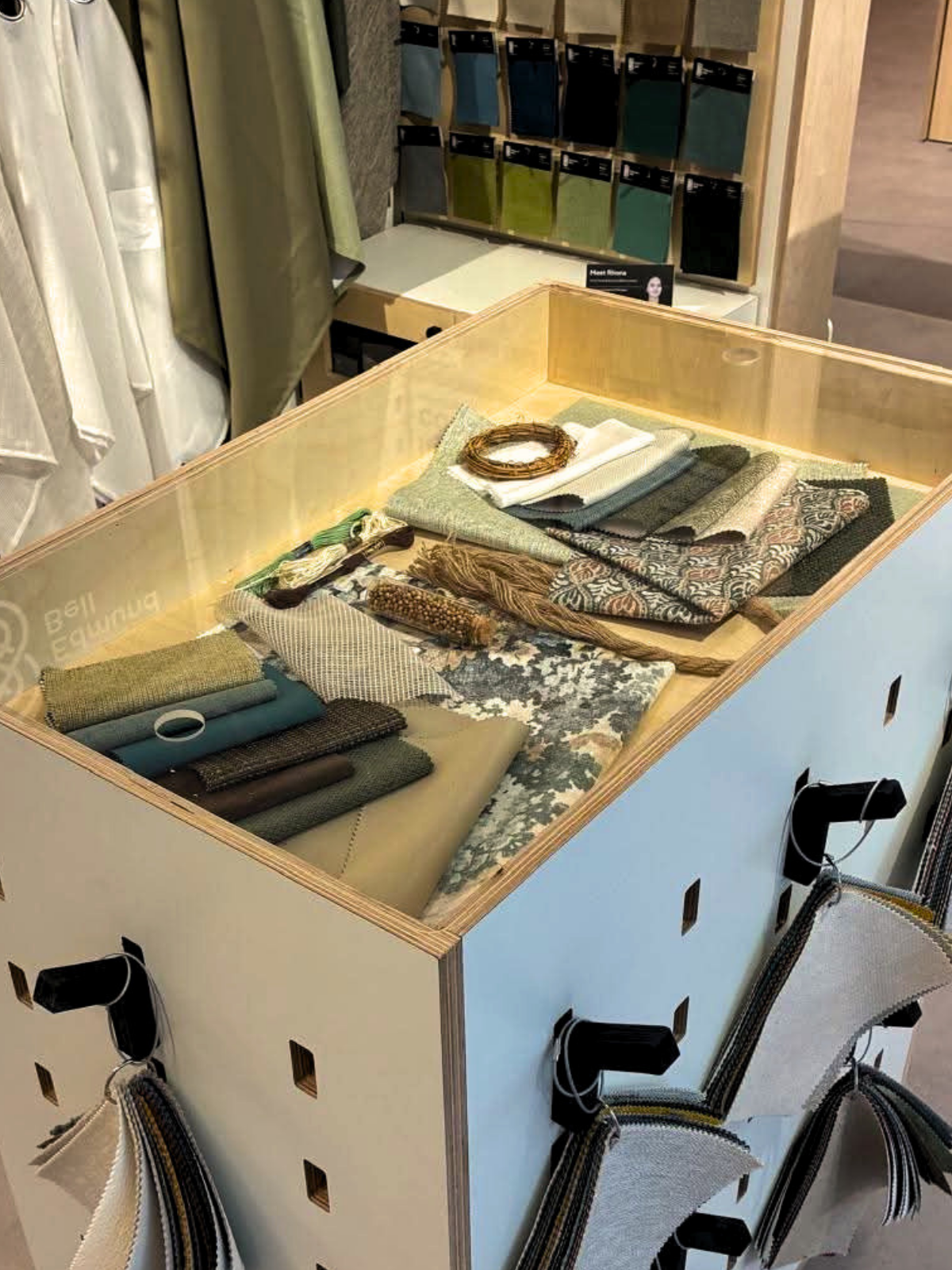 Edmund Bell fabric display in Material Source
