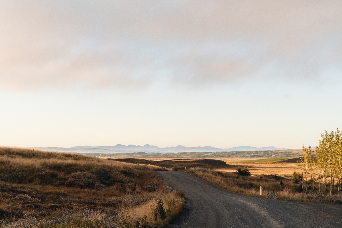 road winding into icelandic landscape