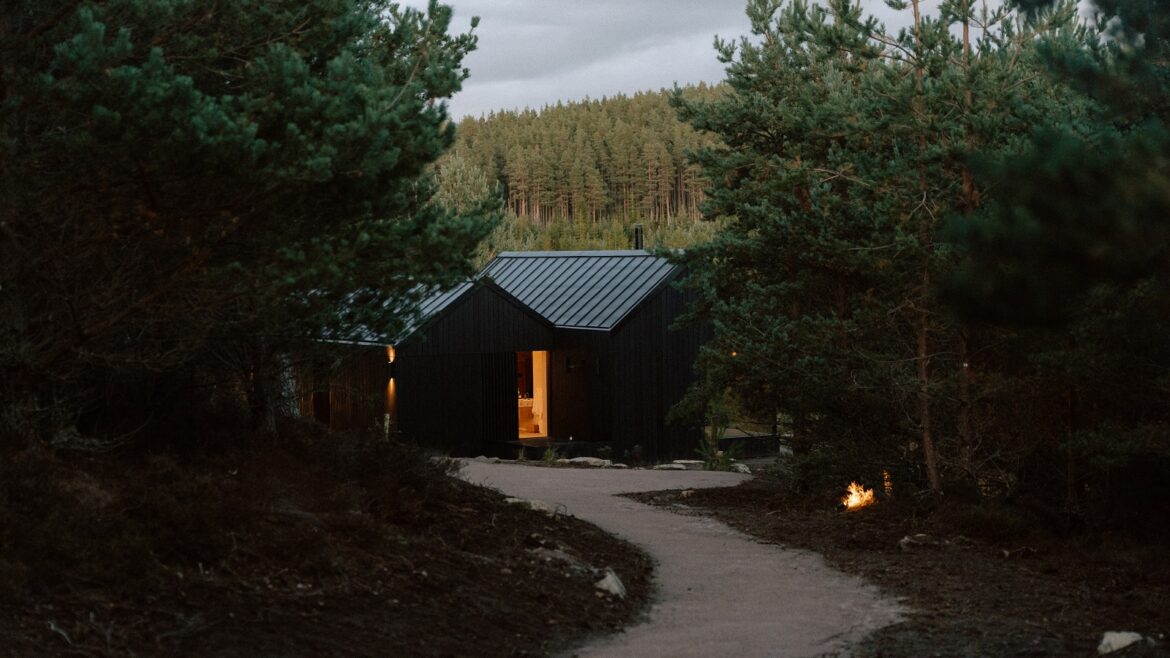 path at dusk leading up to the new KABN in the Cairngorms
