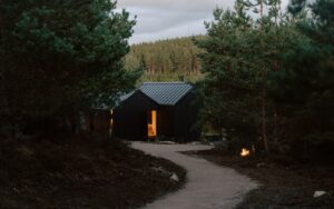 path at dusk leading up to the new KABN in the Cairngorms
