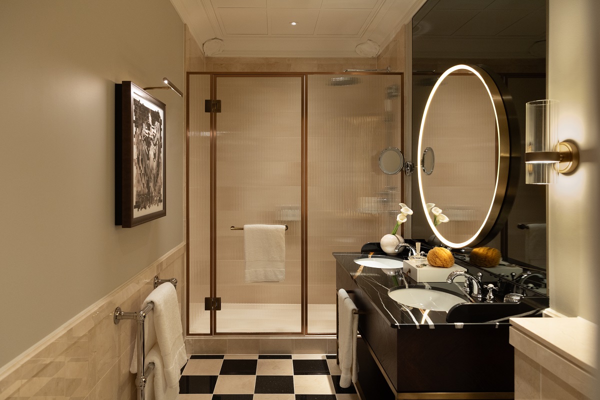bathroom and lighting design in The Savoy London - lighting by Lutron