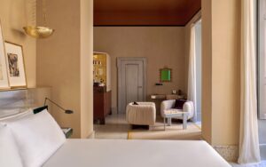 inside the guestroom at Experimental Roma - rome