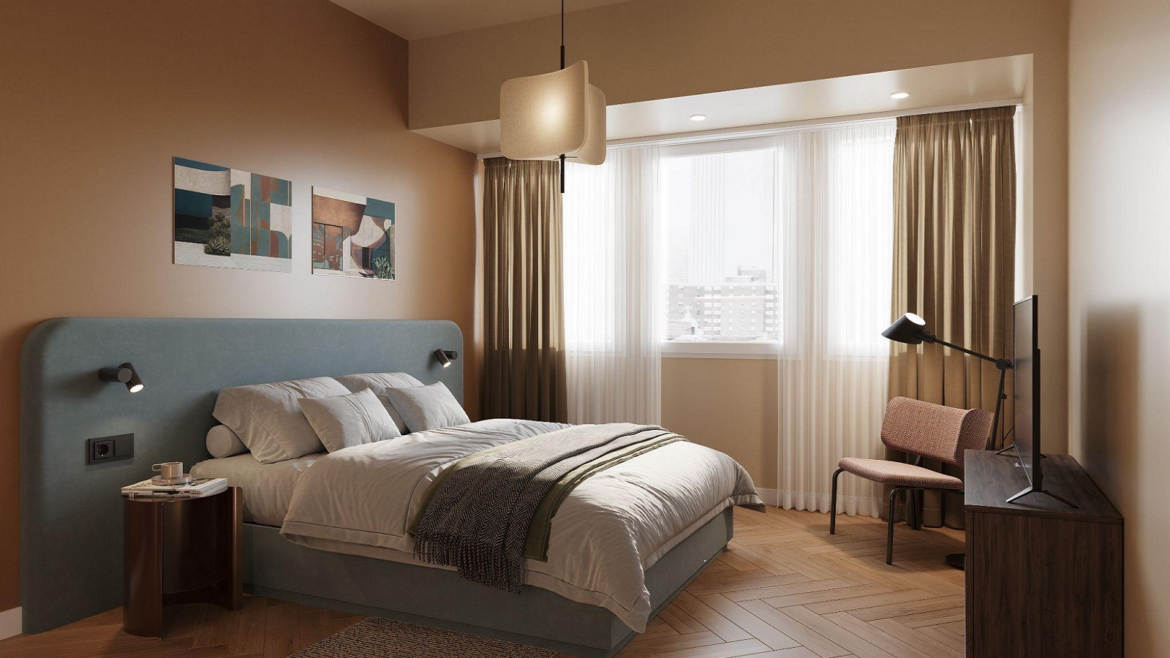 render of guestroom for BobW Berlin signing
