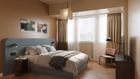 render of guestroom for BobW Berlin signing