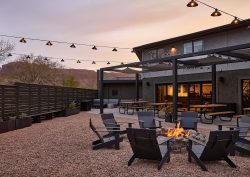 outdoor seating around a firepit