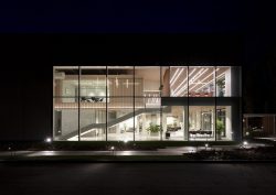 night view into Atlas concorde Park View showroom