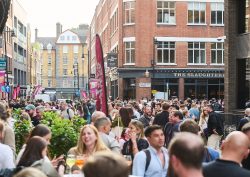 people on the streets during Clerkenwell Design Week
