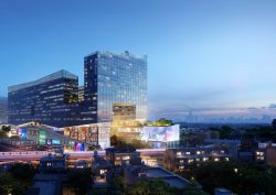view of Bangkok skyline with YOTEL Bangkok