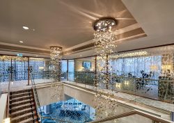Custom chandeliers by Northern Lights for Colmore Tang HQ